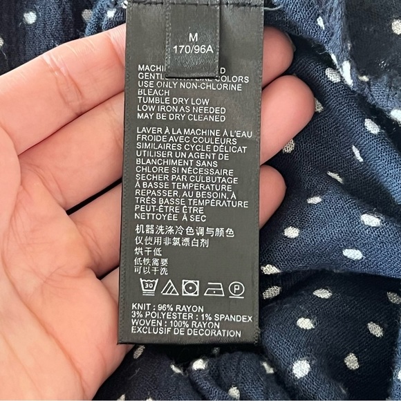 Anthropologie Babydoll Navy Blue Polka Dot Sleeveless Button Up Tunic Top SZ M - Picture 12 of 13